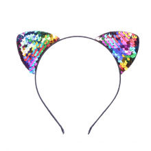 Cute Bling Kids Headbands Sequins Cat Ears Cheap Hairbands for Children Party Festival Holiday Show Fashion Hair Accessories